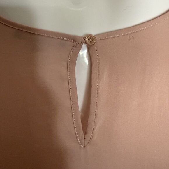 Quince Stretch Silk Top Medium Washable Pink Rose Womens Short Sleeve Crew Neck - Picture 3 of 8